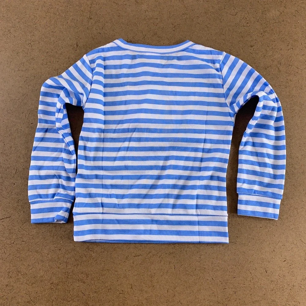Lullaby Set Toddler Size 3T Blue White Striped Helicopter 2 Piece Pajama Set NWT